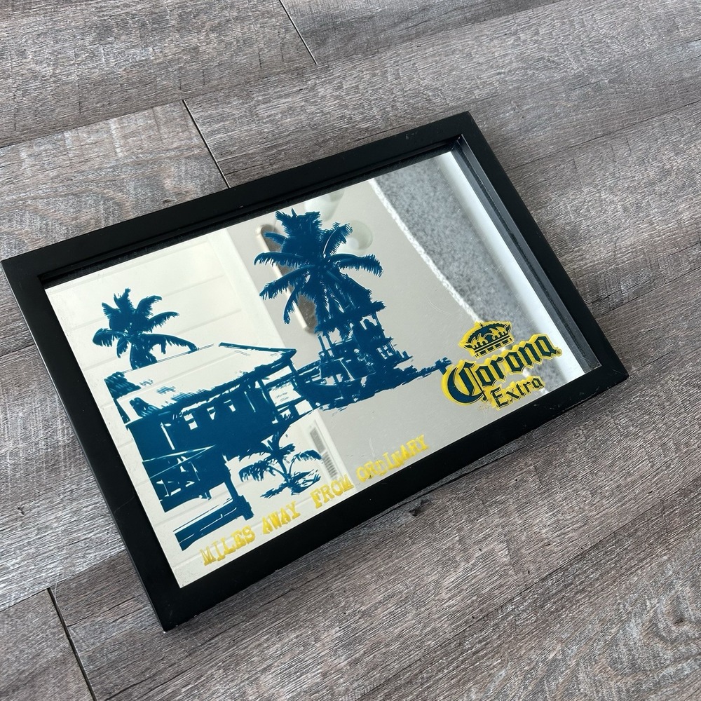 Vintage CORONA EXTRA Bar Beer Glass Mirror Sign 12"x18" Beer Mirror Glass Sign